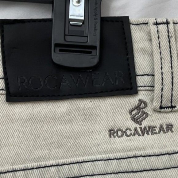 Rocawear Denim Jean Streetwear Shorts Men's Size 30 Light Blue Zip Up Distressed - Picture 11 of 15